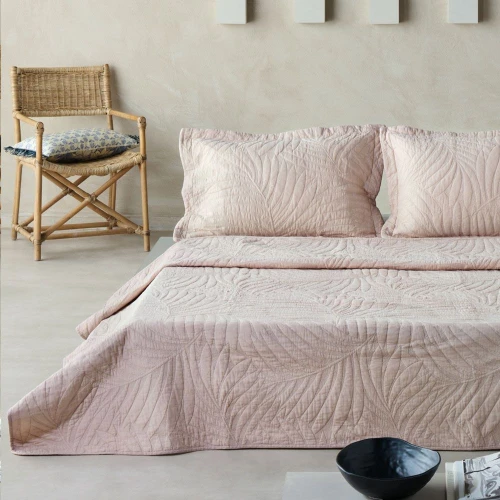 Κουβερλί Jana 26 (Σετ 3τμχ) Dusty Pink Kentia Ημίδιπλο 180x250cm Βαμβάκι-Μικροφίμπρα