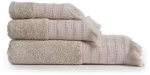 Πετσέτες Quantro (Σετ 3τμχ) Beige Nef-Nef Homeware Σετ Πετσέτες 70x140cm 100% Βαμβάκι