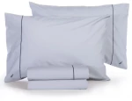 Σεντόνια Nau Wave Solid (Σετ 4τμχ) Silver Nautica Διπλό 200x270cm 100% Βαμβάκι