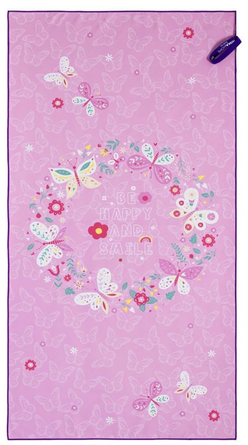 Πετσέτα Θαλάσσης Παιδική Be Happy Pink Nima Θαλάσσης 70x140cm Microfiber