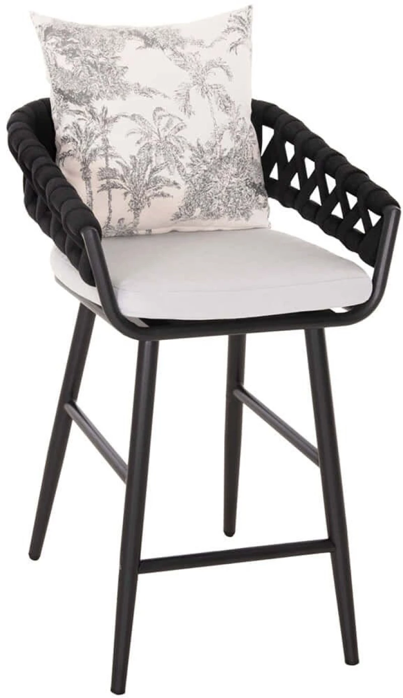 Σκαμπό Bar Με Μαξιλάρι Camden HM6142.01 56x60x108cm Anthracite-Ecru