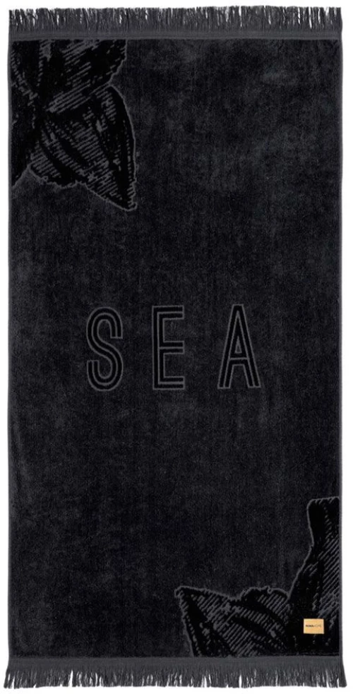 Πετσέτα Θαλάσσης Sea Serene Jacquard Black Nima Θαλάσσης 90x160cm 100% Βαμβάκι