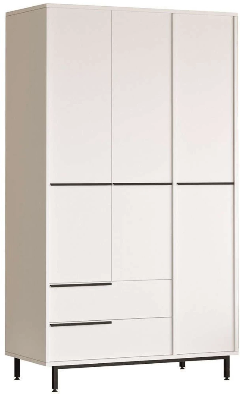 Ντουλάπα Τρίφυλλη On 956LCS3495 112,2x55x195,6cm White-Black Τρίφυλλη