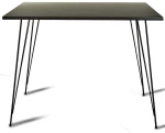Τραπέζι Sandalf 801CMY2938 90x90x75cm Marble Effect Black Μοριοσανίδα, Μέταλλο