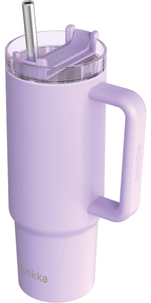 Quokka Stream - Stainless Steel Thermal Mug 950 ml with Straw (Purple)