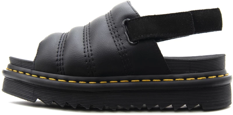 DR.MARTENS ATHENA BRANDO LEATHER FLAT SANDALS UNISEX DR.MARTENS ΜΑΥΡΟ (41358001)