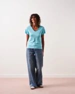 Μπλούζα Γυναικεία V-Neck Marilla Absolut Cashmere Neon Lagoon