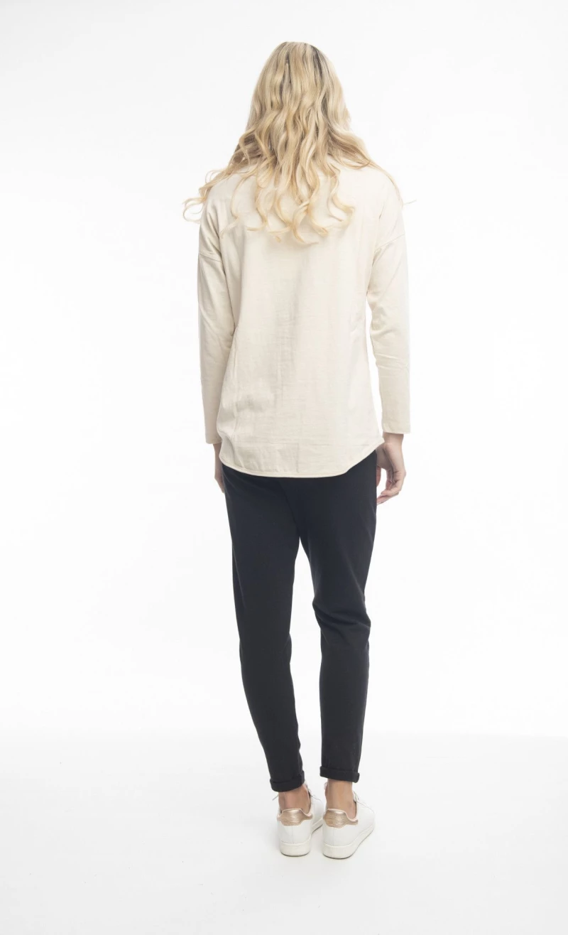 Μπλούζα Γυναικεία Oversize Orientique με Παγιέτες Taupe