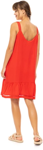 Γυναικείο Beachdress Pink Label -  Φόρεμα - Κόκκινο - Regular Fit - Viscose