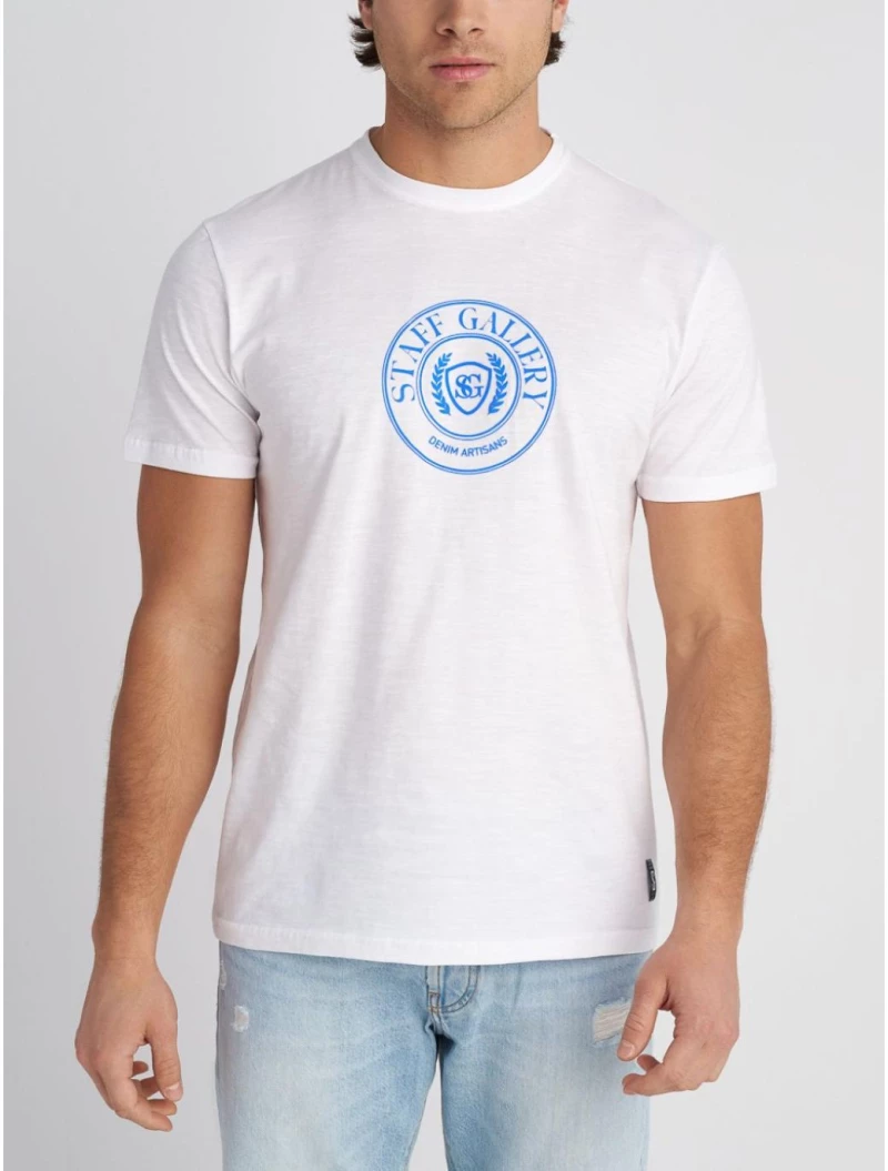 STAFF Men's white short-sleeved T-Shirt 64-012.053.Ν0024