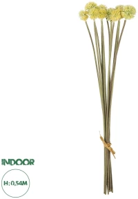 GloboStar® Artificial Garden PALE YELLOW DANDELION BOUQET 21363 Τεχνητό Διακοσμητικό Ταραξάκο Μπουκέτο Y54cm