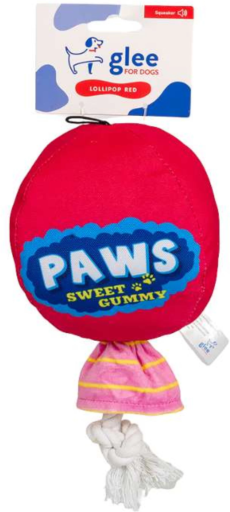 Glee Παιχνίδι Σκύλου Lollipop Rope Squeaky Κόκκινο 11x29cm