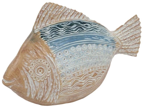 Ψάρι κεραμ.μπλε-φυσικό 28,5x9x19cm