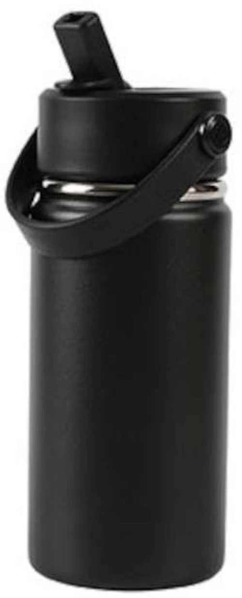 I Drink Παγούρι Θερμός με Καλαμάκι και Χερούλι 400ml Black ID0527