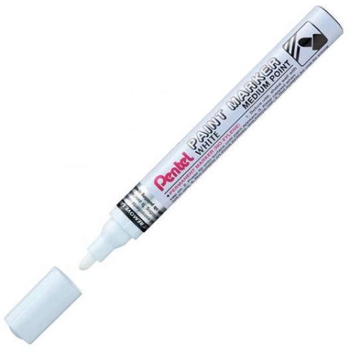 Pentel Μαρκαδόρος Λαδιού Ανεξίτηλος Medium Λευκός