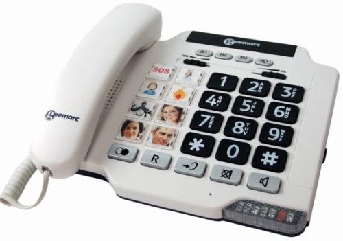 Geemarc PhotoPhone 100: Τηλέφωνο με Φωτοπλήκτρα και Ενίσχυση Ήχου για Εύκολη Επικοινωνία