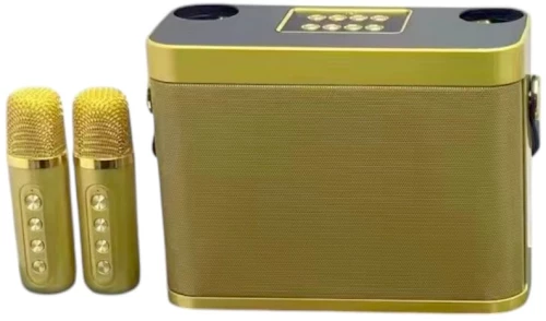 Ασύρματο ηχείο Bluetooth με 2 μικρόφωνα Karaoke - YS-219 - 887240 - Gold
