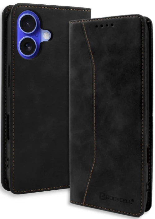 Θήκη iPhone 16 Plus Bodycell Book Case Πορτοφόλι - Black (5206015079672)