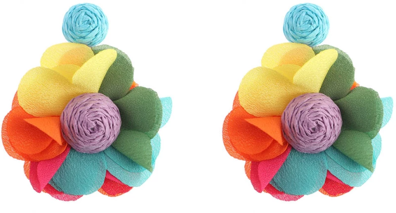 Ψάθινο σκουλαρίκι SASA-9958-13 - Rainbow Bag to Bag