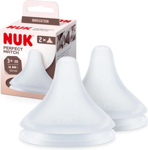 NUK Perfect Match Θηλές Από Σιλικόνη Μεσαίας Ροής Για 3+ Μηνών 2 Τεμάχια