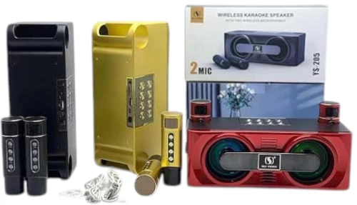 Ασύρματο ηχείο Bluetooth με 2 μικρόφωνα Karaoke - YS-205 - 887226 - Gold 887226_go