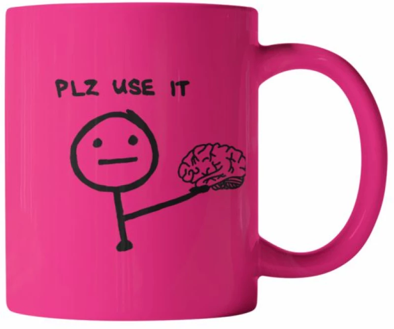 "PLZ USE IT" Κεραμική Κούπα - Φουξ Neon