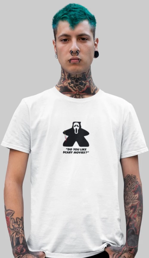 Ghostface Meeple T-Shirt - WHITE