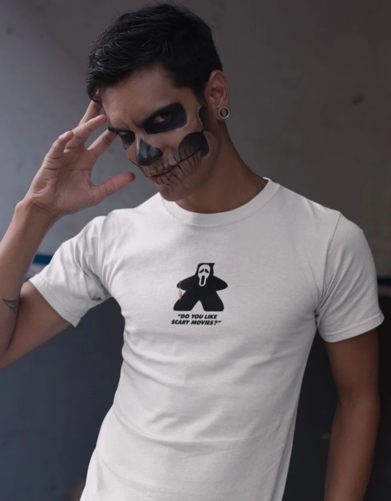 Ghostface Meeple T-Shirt - WHITE