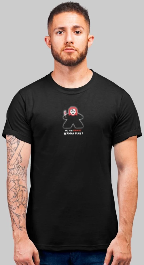 Chucky Meeple T-Shirt - BLACK