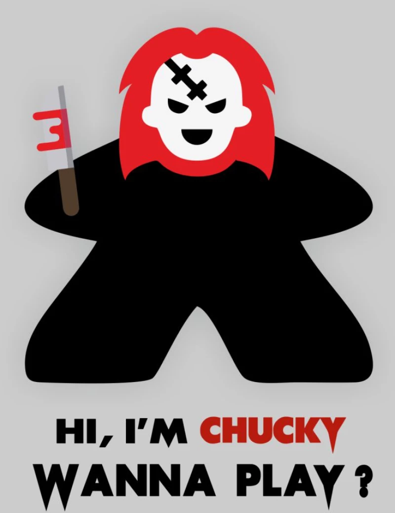 Chucky Meeple T-Shirt - BLACK