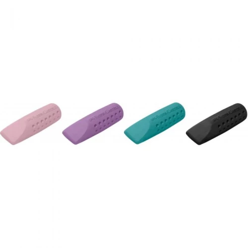 Faber Castell Σετ 2 Γόμες Grip Cap Ροζ/Μωβ Ή Τιρκουάζ/Μαύρο