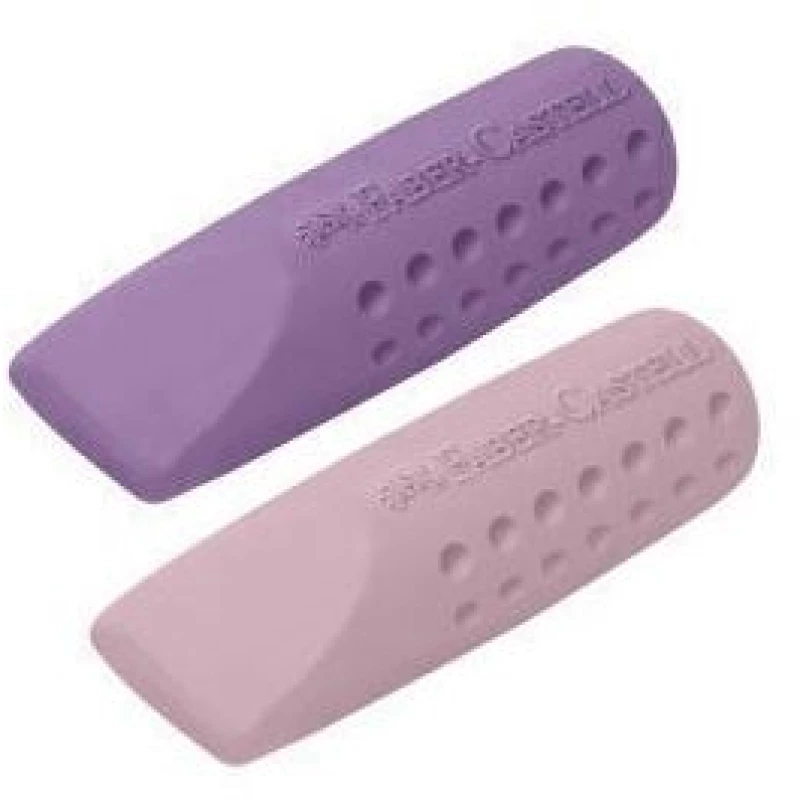 Faber Castell Σετ 2 Γόμες Grip Cap Ροζ/Μωβ Ή Τιρκουάζ/Μαύρο