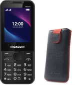 Maxcom Strong MM248 (Dual Sim) 2.4" 4G  και Δώρο Θήκη Protect Ancus Δέρμα Μαύρη με Κόκκινη Ραφή