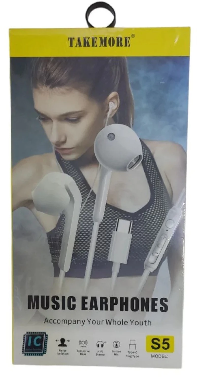 TAKEMORE S5 Earphones Type-C Λευκά