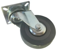 Ρόδα γκρι περιστρεφόμενη 50x17mm, ύψος 70mm, αντοχή 35Kg, διαστάσεις πλάκας 50x50mm / 610050
