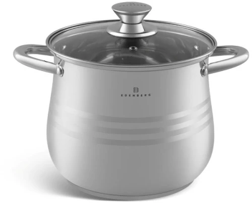 Edenberg, Κατσαρόλα 24cm 8,8 l (ψηλή) από Ανοξείδωτο Ατσάλι, με πυρίμαχο καπάκι EB 534