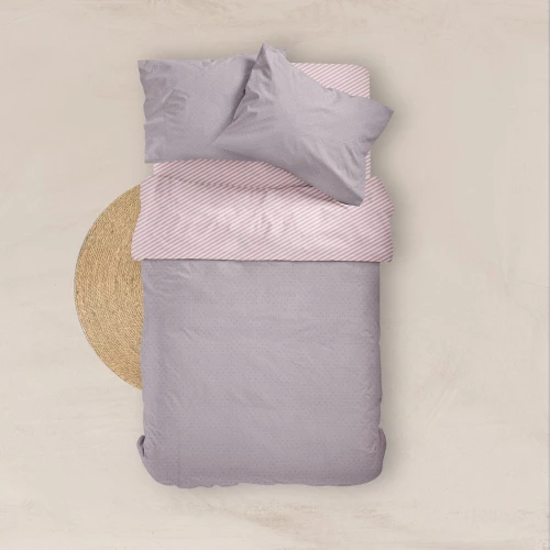 Σεντόνια Εμπριμέ Σετ Pois Υπέρδιπλα Σιέλ 220 x 240 cm + 240 x 260 cm + (2) 50 x 70 cm