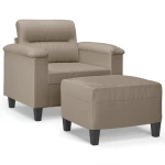 vidaXL Πολυθρόνα Taupe 60 εκ. από Ύφασμα Μικροϊνών με Υποπόδιο