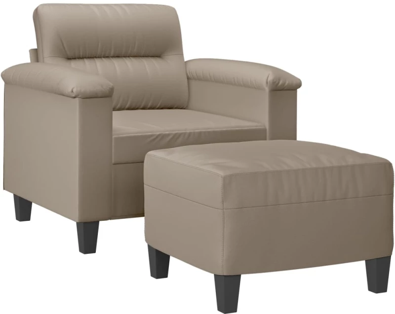 vidaXL Πολυθρόνα Taupe 60 εκ. από Ύφασμα Μικροϊνών με Υποπόδιο