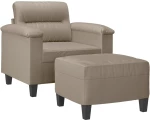 vidaXL Πολυθρόνα Taupe 60 εκ. από Ύφασμα Μικροϊνών με Υποπόδιο
