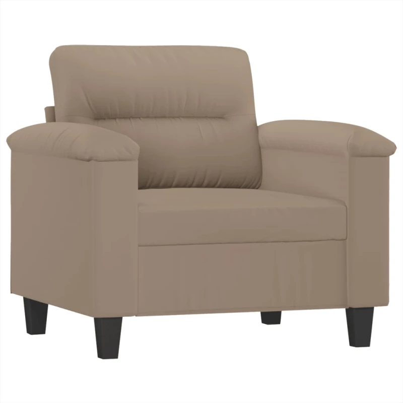 vidaXL Πολυθρόνα Taupe 60 εκ. από Ύφασμα Μικροϊνών με Υποπόδιο