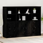 vidaXL Υψηλός ντουλάπι Μαύρη Δρυς 132x35,5x103,5 εκ Επεξεργασμένο Ξύλο