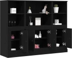 vidaXL Υψηλός ντουλάπι Μαύρη Δρυς 132x35,5x103,5 εκ Επεξεργασμένο Ξύλο