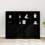 vidaXL Υψηλός ντουλάπι Μαύρη Δρυς 132x35,5x103,5 εκ Επεξεργασμένο Ξύλο