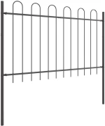 Φράχτης Κήπου με Hoop Top Γκρι 8,5x1,2 μ Χάλυβας