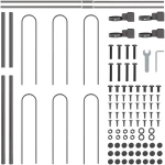 Φράχτης Κήπου με Hoop Top Γκρι 8,5x1,2 μ Χάλυβας