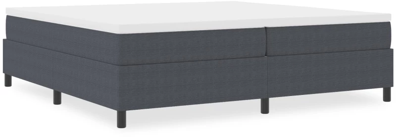 Κρεβάτι Box Spring vidaXL Σκούρο Γκρι 200x200 εκ Υφασμα Κορντούρα