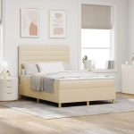 vidaXL Κρεβάτι με ελατήρια και στρώμα Κρεμ 160x200 εκ. Ύφασμα