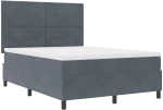 vidaXL Κρεβάτι Box Spring με Στρώμα Σκούρο Γκρι 140x200 εκ Βελούδο