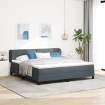 vidaXL Κρεβάτι Box Spring με Στρώμα Σκούρο Γκρι 180x200 εκ. Βελούδο